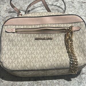 Michael Kors Tan and Pink Crossbody Bag